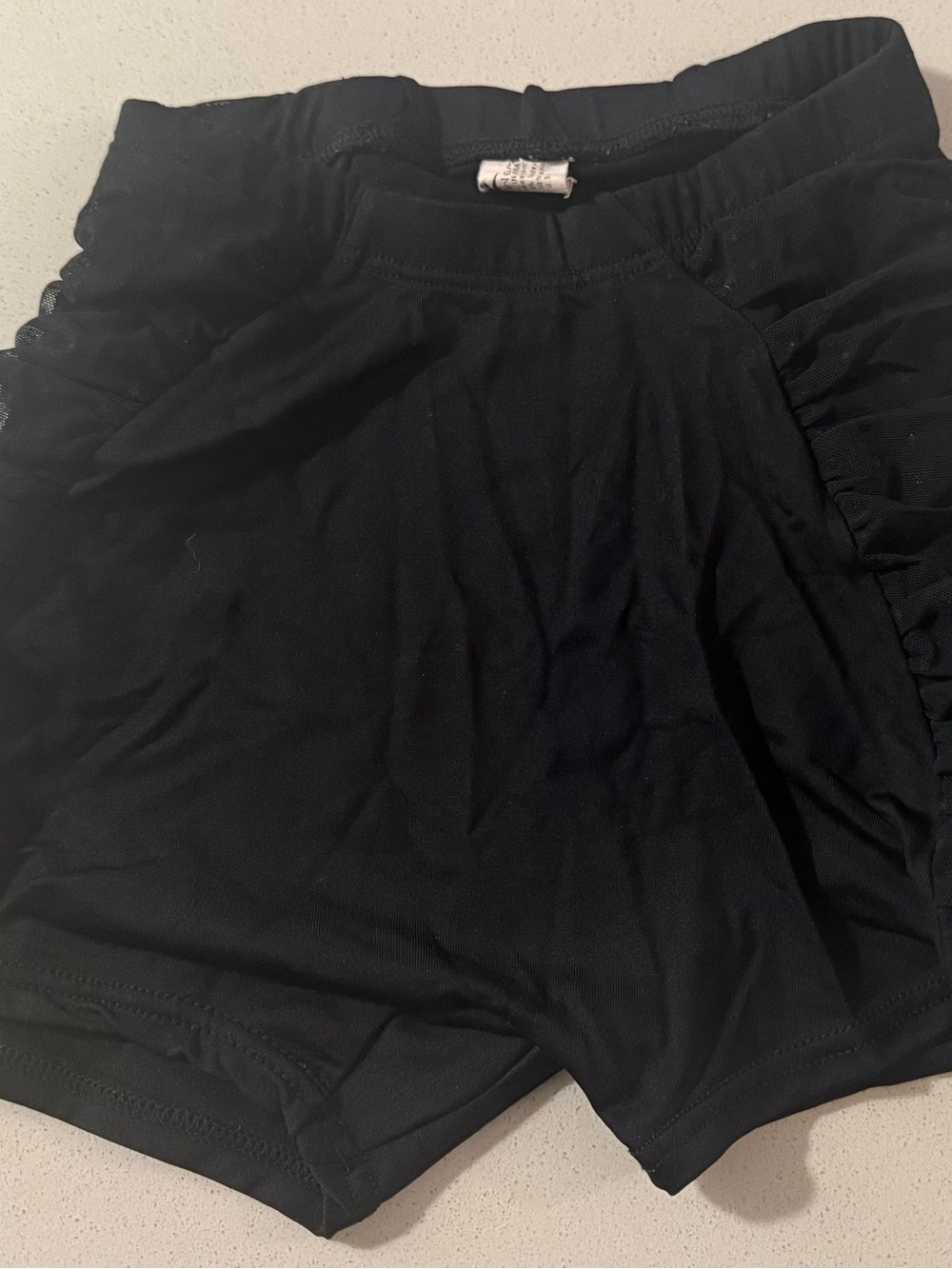 Motionwear Black Ruffle Dance Shorts AS/PS Comfy and a favorite